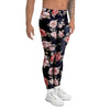 Floral Rose Print Men's Leggings-grizzshop