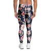 Floral Rose Print Men's Leggings-grizzshop