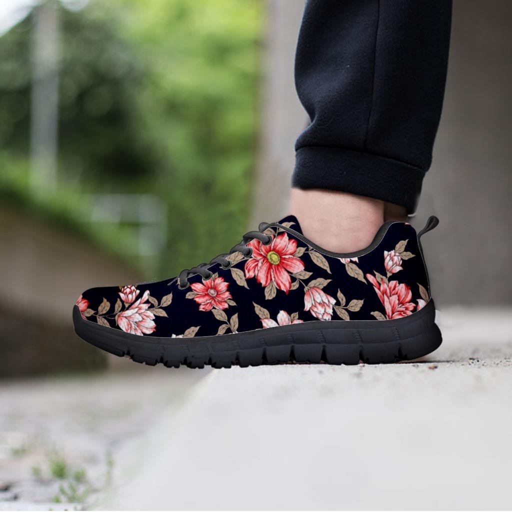 Floral Rose Print Men's Sneakers-grizzshop