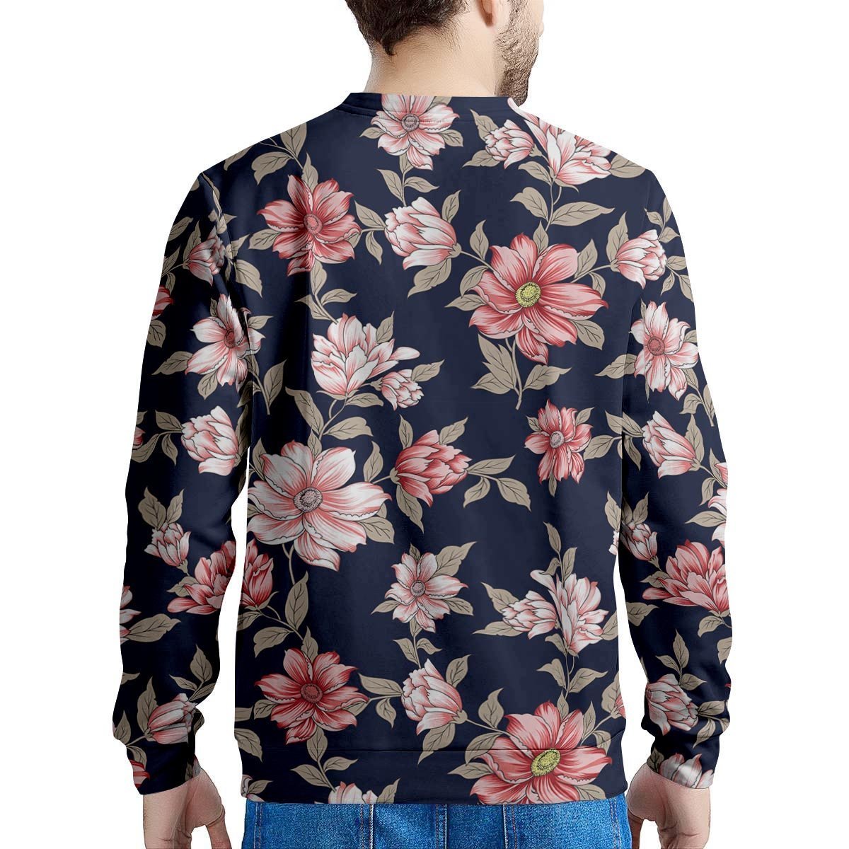 Floral Rose Print Men's Sweatshirt-grizzshop