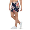 Floral Rose Print Mini Skirt-grizzshop