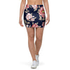 Floral Rose Print Mini Skirt-grizzshop