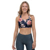 Floral Rose Print Sports Bra-grizzshop