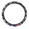 Floral Rose Print Steering Wheel Cover-grizzshop