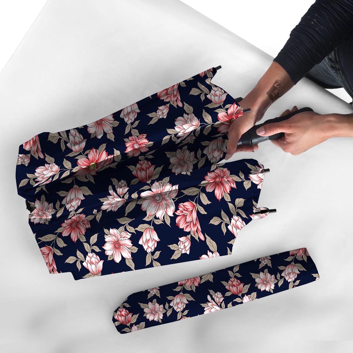 Floral Rose Print Umbrella-grizzshop