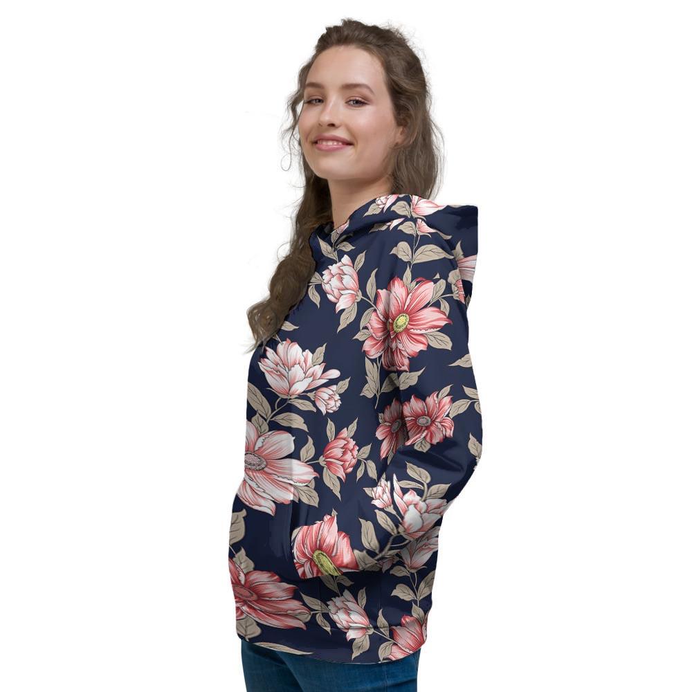 Floral Rose Print Women's Hoodie-grizzshop