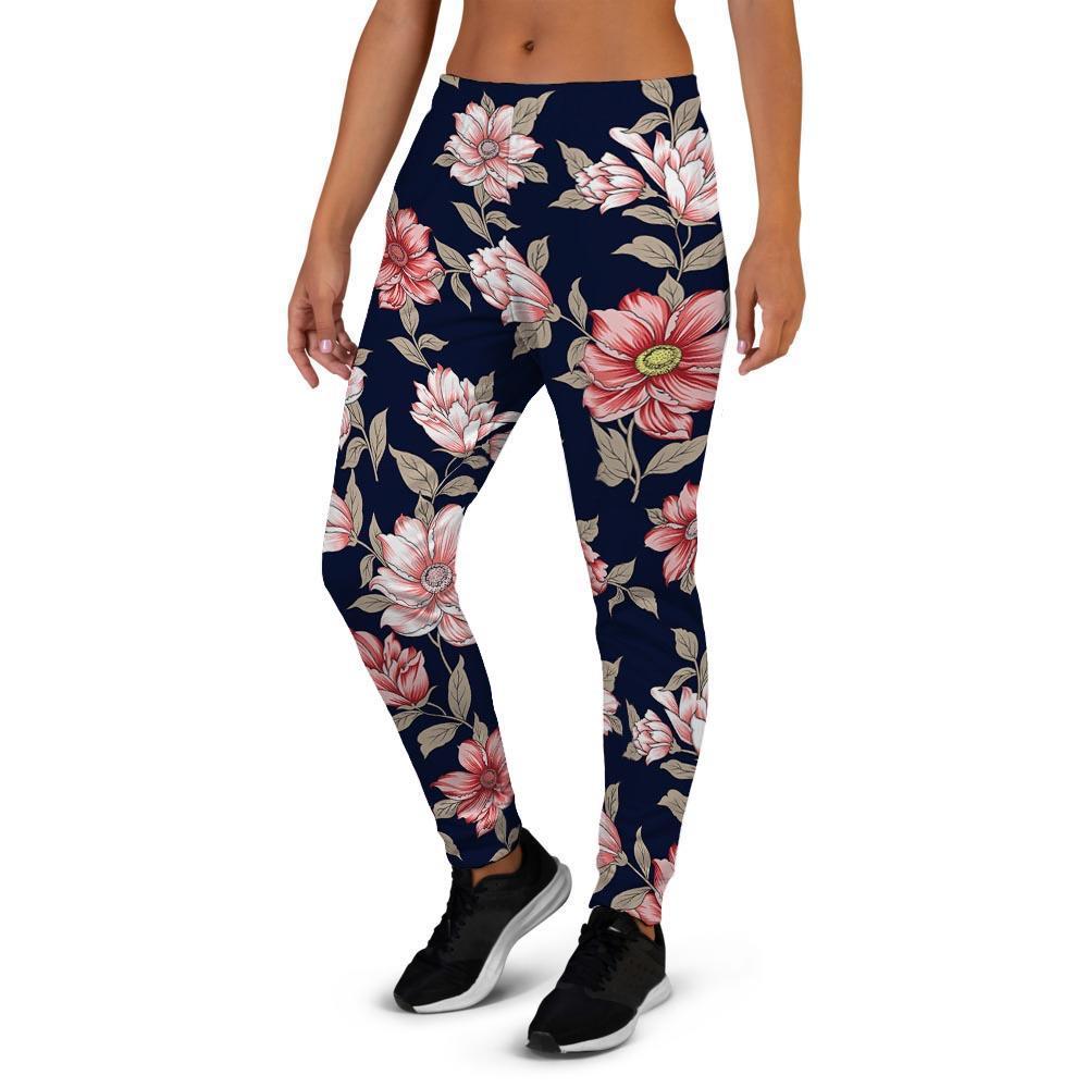 Floral Rose Print Women's Joggers-grizzshop