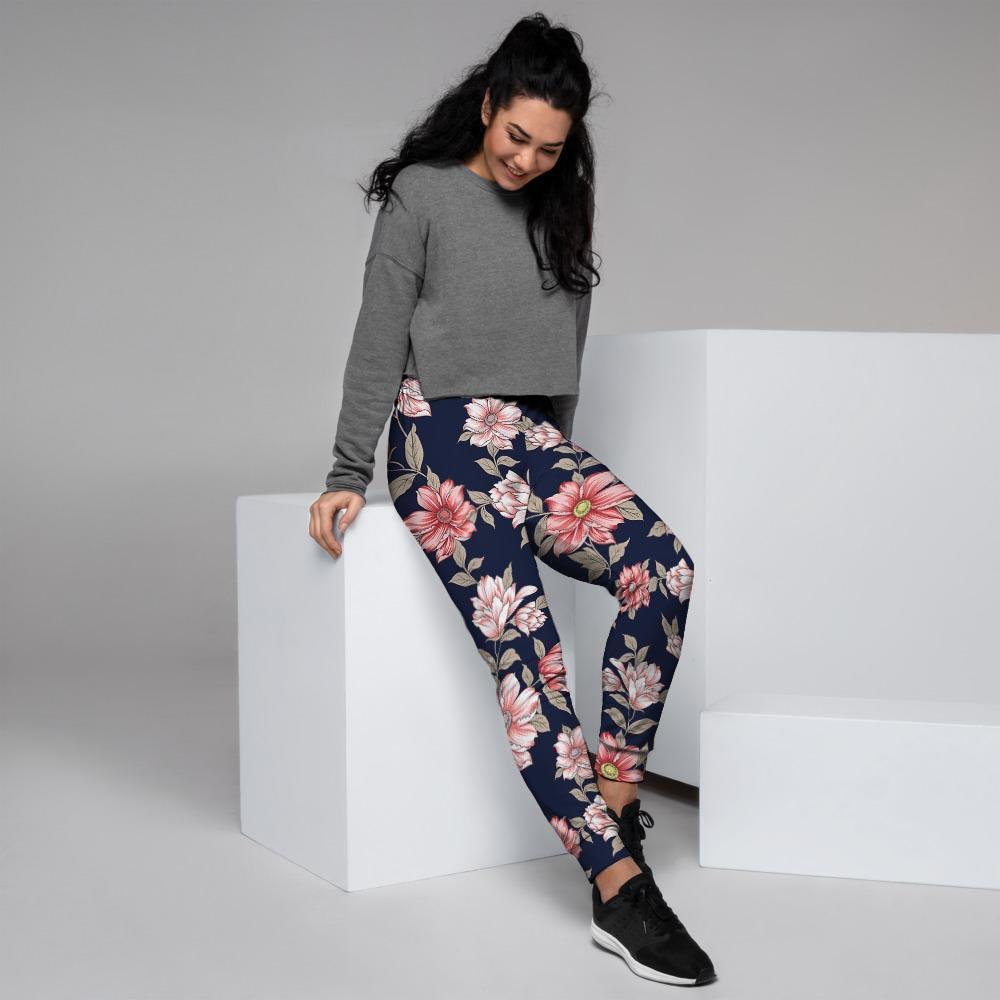 Floral Rose Print Women's Joggers-grizzshop