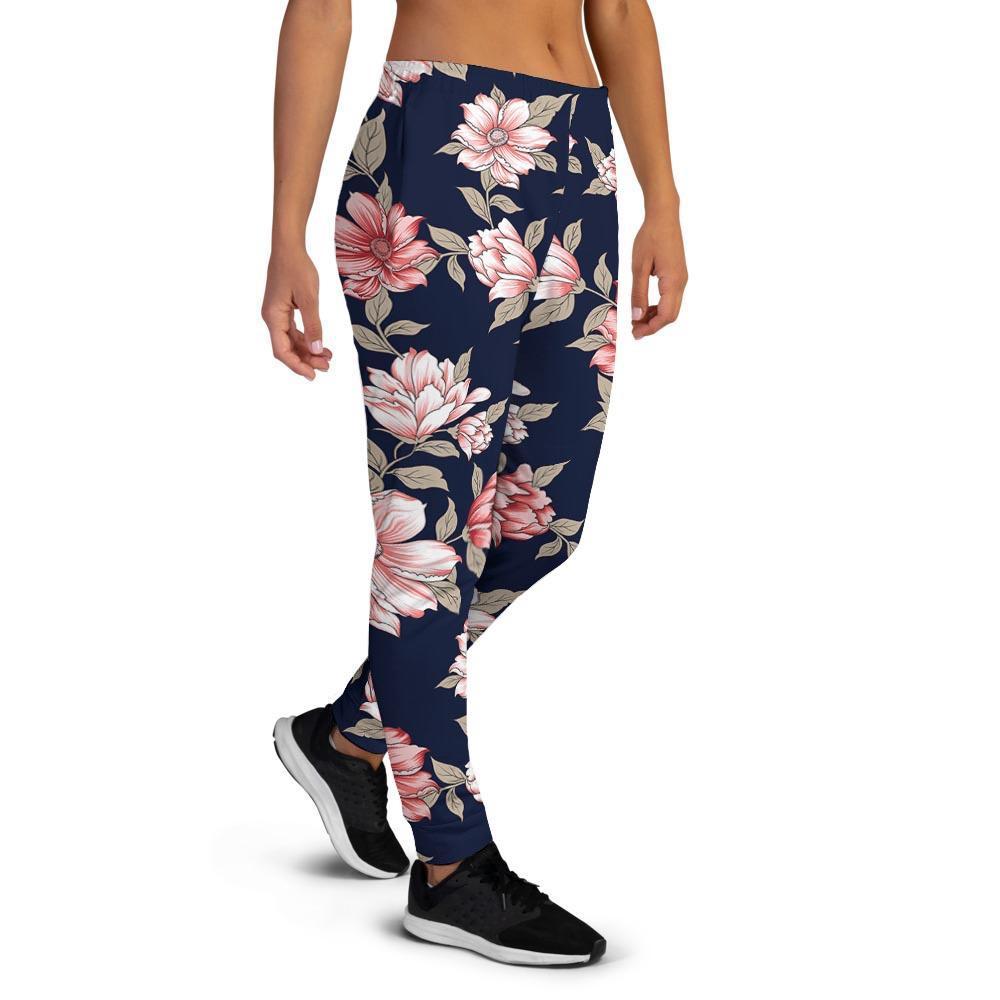 Floral Rose Print Women's Joggers-grizzshop