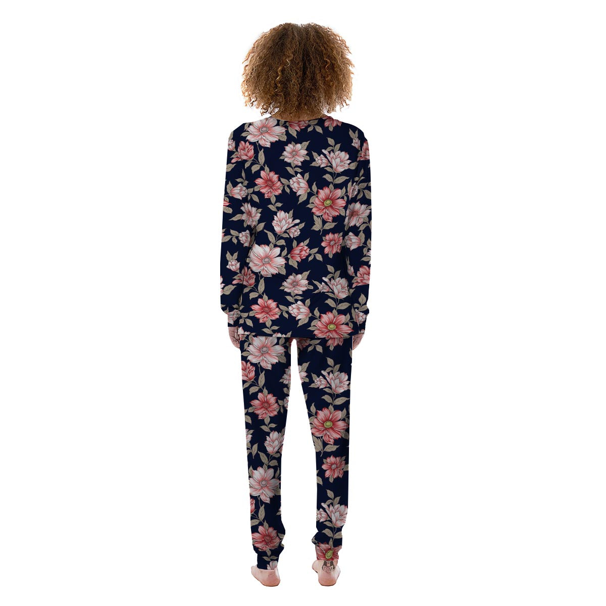 Floral Rose Print Women's Pajamas-grizzshop