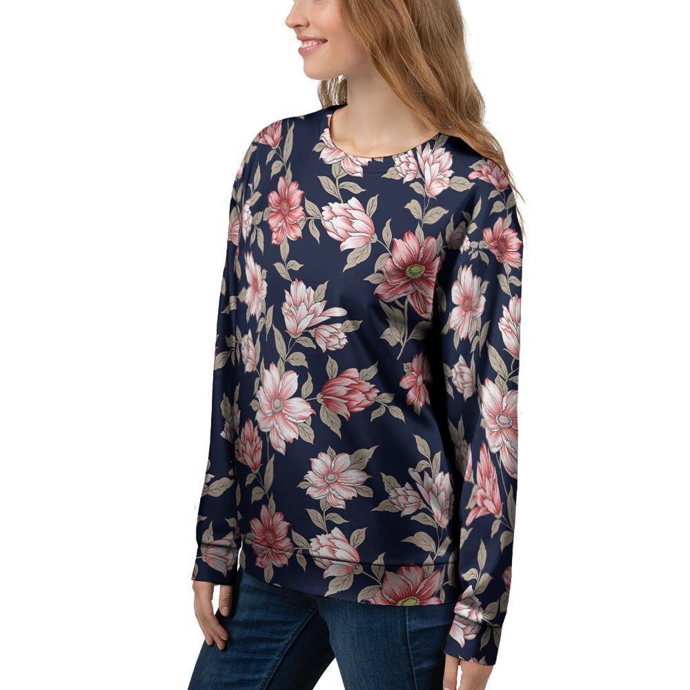 Floral Rose Print Women's Sweatshirt-grizzshop