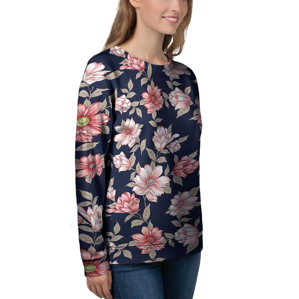 Floral Rose Print Women's Sweatshirt-grizzshop