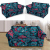 Floral Rose Sugar Skull Skeleton Girly Pattern Print Loveseat Cover-grizzshop