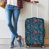 Floral Rose Sugar Skull Skeleton Girly Pattern Print Luggage Cover Protector-grizzshop