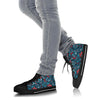 Floral Rose Sugar Skull Skeleton Girly Pattern Print Men Women's High Top Shoes-grizzshop