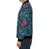 Floral Rose Sugar Skull Skeleton Girly Pattern Print Men's Bomber Jacket-grizzshop