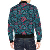 Floral Rose Sugar Skull Skeleton Girly Pattern Print Men's Bomber Jacket-grizzshop