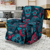 Floral Rose Sugar Skull Skeleton Girly Pattern Print Recliner Cover-grizzshop