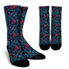 Floral Rose Sugar Skull Skeleton Girly Pattern Print Unisex Crew Socks-grizzshop