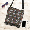 Floral Sloth Pattern Print Crossbody Bags-grizzshop