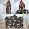 Floral Sloth Pattern Print Hooded Blanket-grizzshop