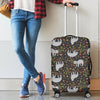 Floral Sloth Pattern Print Luggage Cover Protector-grizzshop