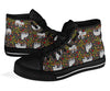 Floral Sloth Pattern Print Men Women's High Top Shoes-grizzshop