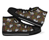 Floral Sloth Pattern Print Men Women's High Top Shoes-grizzshop