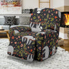 Floral Sloth Pattern Print Recliner Cover-grizzshop