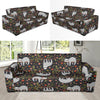 Floral Sloth Pattern Print Sofa Covers-grizzshop