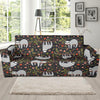 Floral Sloth Pattern Print Sofa Covers-grizzshop