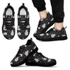 Floral Sloth Print Pattern Black Sneaker Shoes For Men Women-grizzshop