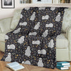 Floral Sloth Print Pattern Blanket-grizzshop