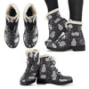 Floral Sloth Print Pattern Comfy Winter Boots-grizzshop