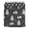 Floral Sloth Print Pattern Duvet Cover Bedding Set-grizzshop