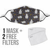 Floral Sloth Print Pattern Face Mask-grizzshop