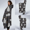 Floral Sloth Print Pattern Hooded Blanket-grizzshop