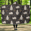 Floral Sloth Print Pattern Hooded Blanket-grizzshop