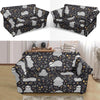 Floral Sloth Print Pattern Loveseat Cover-grizzshop