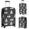 Floral Sloth Print Pattern Luggage Cover Protector-grizzshop