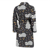 Floral Sloth Print Pattern Men Long Robe-grizzshop