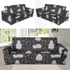 Floral Sloth Print Pattern Sofa Covers-grizzshop