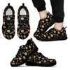 Floral Steampunk Pattern Print Black Sneaker Shoes For Men Women-grizzshop