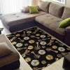 Floral Steampunk Pattern Print Floor Mat-grizzshop