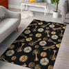 Floral Steampunk Pattern Print Floor Mat-grizzshop