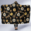 Floral Steampunk Pattern Print Hooded Blanket-grizzshop