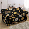 Floral Steampunk Pattern Print Loveseat Cover-grizzshop