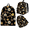 Floral Steampunk Pattern Print Premium Backpack-grizzshop