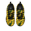 Floral Sunflower Print Pattern Black Sneaker-grizzshop