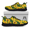 Floral Sunflower Print Pattern Black Sneaker-grizzshop